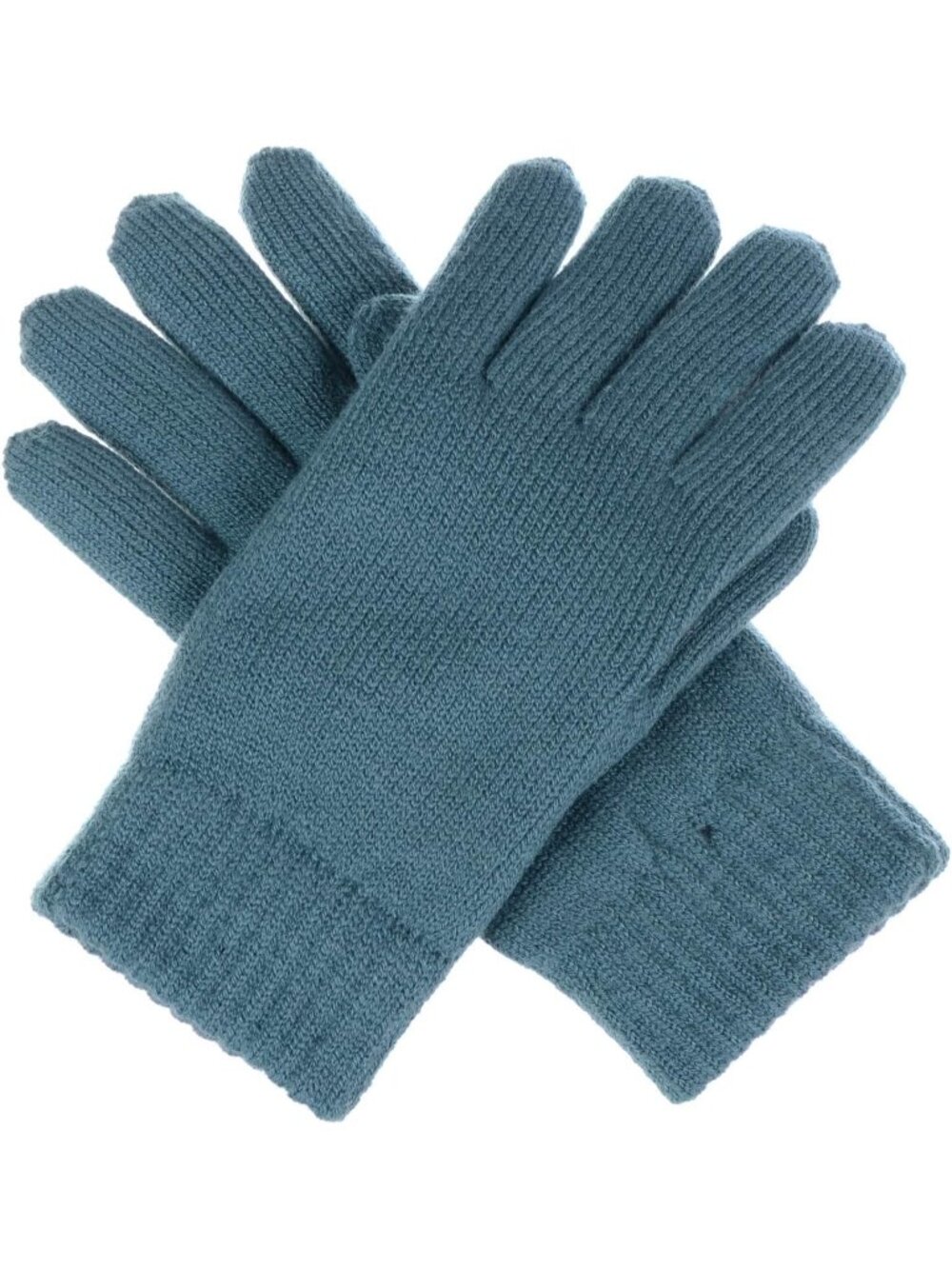 Women's Cadet Blue Faux fur Winter Toasty Warm Plush Fleece Lined Knit Gloves
